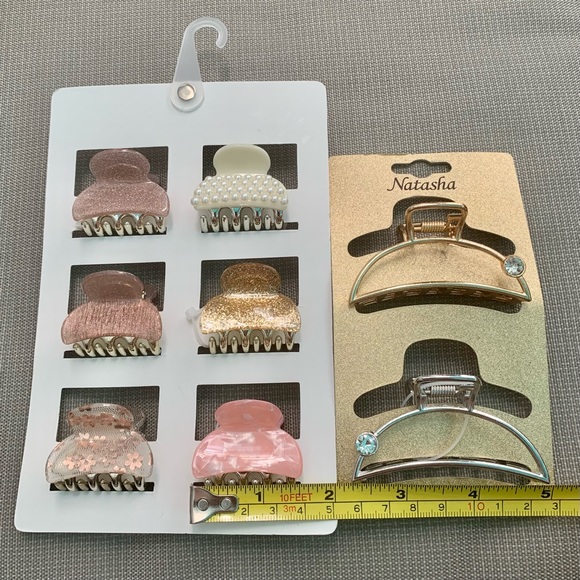 **2 hair claw sets**    Six 1'5 colorful claws +  two  3' metal claws - Picture 3 of 5